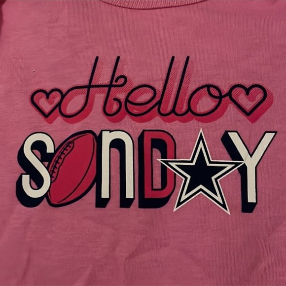 NWOT Pink Onesie Dallas Cowboy's NFL Blue Star Welcome Sunday - Picture 2 of 9